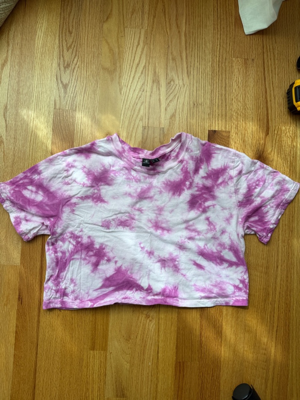Volcom Pink Tie-Dye Cropped T-Shirt